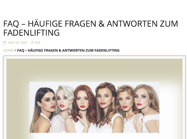 Fadenlifting FAQ