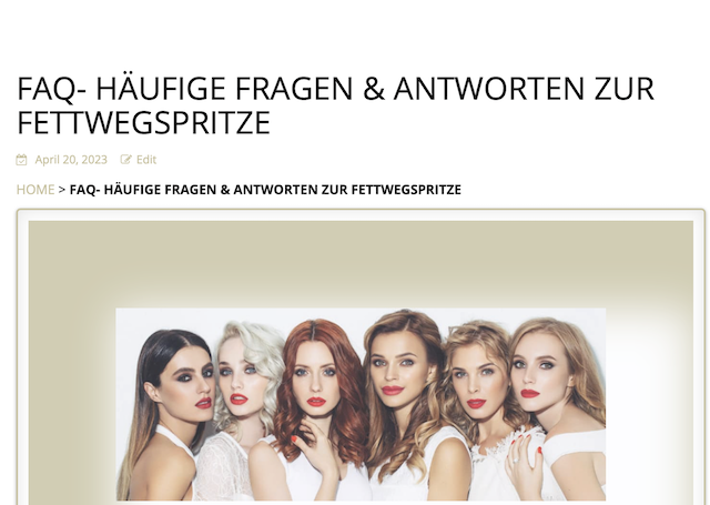 Fettwegspritze - FAQ