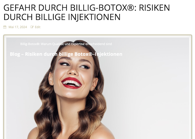 Gefahr Billig Botox