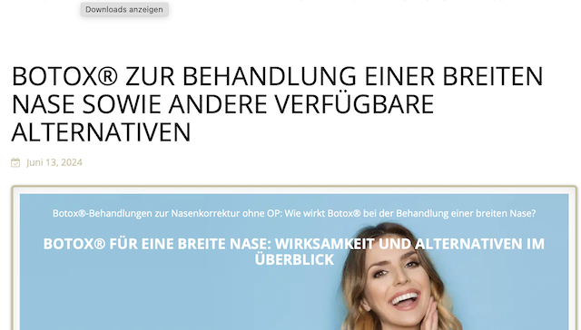 Nasenverschmälerung mit Botox