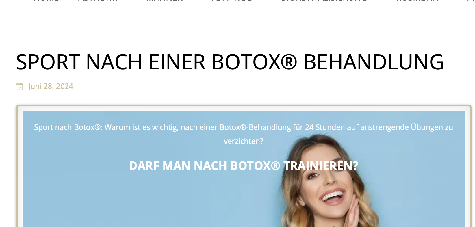 Sport nach Botox